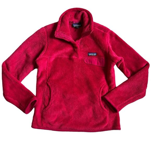 Patagonia Women’s Re-Tool Snap Funnel Neck Hot Pink Fleece Pullover Jacket Sz S - Picture 8 of 8